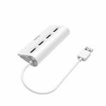 USB rozbočovač, 4 porty, USB 2.0, 480 Mbit/s, biela USB rozbočovač, 4 porty, USB 2.0, 480 Mbit/s, biela