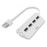USB rozbočovač, 4 porty, USB 2.0, 480 Mbit/s, biela USB rozbočovač, 4 porty, USB 2.0, 480 Mbit/s, biela