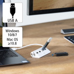 USB rozbočovač, 4 porty, USB 2.0, 480 Mbit/s, biela USB rozbočovač, 4 porty, USB 2.0, 480 Mbit/s, biela
