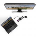 USB 2.0 hub, 1:4, čierna USB 2.0 hub, 1:4, čierna