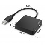 USB 2.0 hub, 1:4, čierna USB 2.0 hub, 1:4, čierna