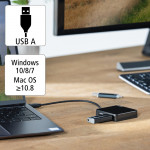USB 2.0 hub, 1:4, čierna USB 2.0 hub, 1:4, čierna
