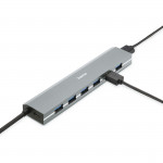 USB‑hub, 7 portov, USB 3.2 Gen1, 5 Gbit/s, adaptér + napájanie USB‑hub, 7 portov, USB 3.2 Gen1, 5 Gbit/s, adaptér + napájanie