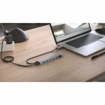 USB‑hub, 7 portov, USB 3.2 Gen1, 5 Gbit/s, adaptér + napájanie USB‑hub, 7 portov, USB 3.2 Gen1, 5 Gbit/s, adaptér + napájanie