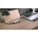 USB‑hub, 4 porty, USB 3.2 Gen1, 5 Gbit/s, adaptér + napájanie