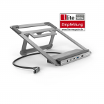 Connect2Office Stand USB-C Docking Station, Notebook Holder, 12 Ports