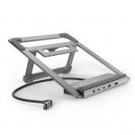Connect2Office Stand USB-C Docking Station, Notebook Holder, 12 Ports