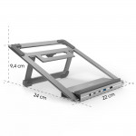 Connect2Office Stand USB-C Docking Station, Notebook Holder, 12 Ports