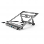 Connect2Office Stand USB-C Docking Station, Notebook Holder, 12 Ports