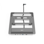 Connect2Office Stand USB-C Docking Station, Notebook Holder, 12 Ports