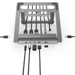 Connect2Office Stand USB-C Docking Station, Notebook Holder, 12 Ports
