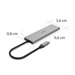 USB‑C rozbočovač, 4 porty, 2x USB‑A, 2x USB‑C, USB 3.2 Gen2, PD