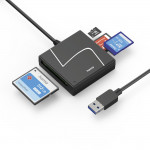 USB Card Reader, USB-A, with USB-C Adapter, USB 3.2 Gen1, SD/micro-SD/CF/MS USB Card Reader, USB-A, with USB-C Adapter, USB 3.2 Gen1, SD/micro-SD/CF/MS