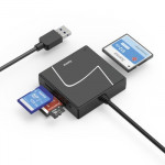 USB Card Reader, USB-A, with USB-C Adapter, USB 3.2 Gen1, SD/micro-SD/CF/MS USB Card Reader, USB-A, with USB-C Adapter, USB 3.2 Gen1, SD/micro-SD/CF/MS