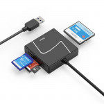 USB Card Reader, USB-A, with USB-C Adapter, USB 3.2 Gen1, SD/micro-SD/CF/MS USB Card Reader, USB-A, with USB-C Adapter, USB 3.2 Gen1, SD/micro-SD/CF/MS