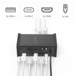 USB‑C rozbočovač Connect2Office Black, 9 portov, 2x HDMI™, LAN USB‑C rozbočovač Connect2Office Black, 9 portov, 2x HDMI™, LAN