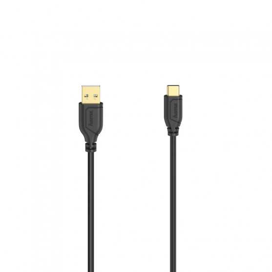 USB-C 2.0 kábel typ A-C 0,75 m, Flexi-Slim, čierny USB-C 2.0 kábel typ A-C 0,75 m, Flexi-Slim, čierny