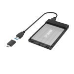 Externý box na 2,5 SSD/HDD disk, USB-A + USB-C, SATA, USB 3.2 Gen 1