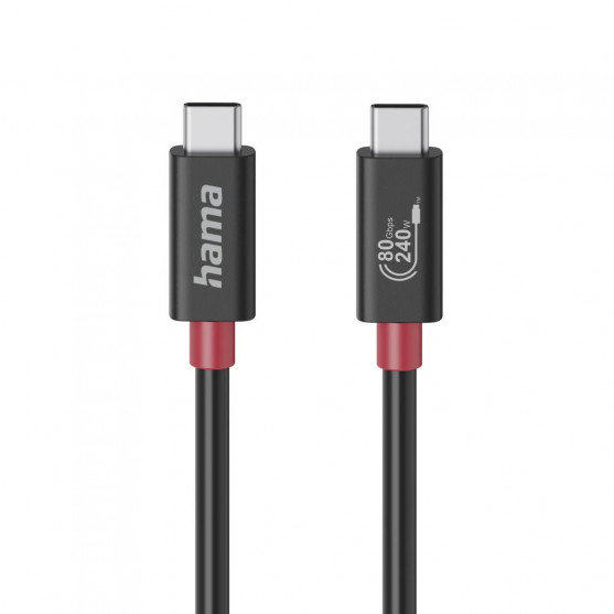 USB-C kábel, E-Marker, USB4 Gen4, 80 Gbit/s, 5 A, 240 W, 1,00 m