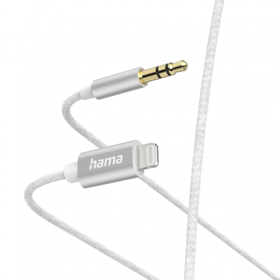 MFi audio kábel Lightning – 3,5 mm jack, 1 m, aktívny, hliník