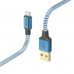 Nabíjací kábel Reflective, USB-A - Lightning, 1,5 m, nylon, modrý Nabíjací kábel Reflective, USB-A - Lightning, 1,5 m, nylon, modrý