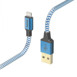 Nabíjací kábel Reflective, USB-A - Lightning, 1,5 m, nylon, modrý Nabíjací kábel Reflective, USB-A - Lightning, 1,5 m, nylon, modrý