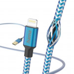 Nabíjací kábel Reflective, USB-A - Lightning, 1,5 m, nylon, modrý Nabíjací kábel Reflective, USB-A - Lightning, 1,5 m, nylon, modrý