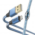 Nabíjací kábel Reflective, USB-A - Lightning, 1,5 m, nylon, modrý Nabíjací kábel Reflective, USB-A - Lightning, 1,5 m, nylon, modrý