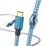 Kábel Reflective USB-C 2.0 typ C-C 1,5 m, modrý