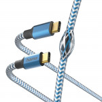 Kábel Reflective USB-C 2.0 typ C-C 1,5 m, modrý