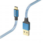 Kábel Reflective USB-C 2.0 typ A-C 1,5 m, modrý
