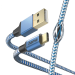 Kábel Reflective USB-C 2.0 typ A-C 1,5 m, modrý