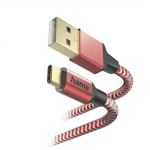 Kábel Reflective USB-C 2.0 typ A-C 1,5 m, červená