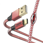 Kábel Reflective USB-C 2.0 typ A-C 1,5 m, červená