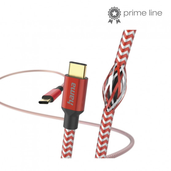 Kábel Reflective USB-C 2.0 typ C-C 1,5 m, červený