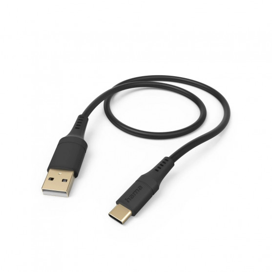 Kábel USB-C 2.0 typ A-C 1,5 m Flexible, silikónový, čierny