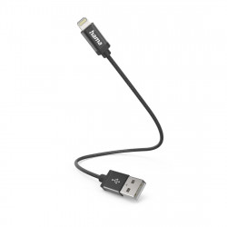Nabíjací kábel, USB-A - Lightning, 0,2 m, nylon, čierny