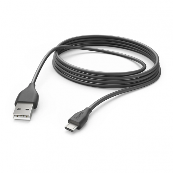Kábel micro USB, 3 m, čierny
