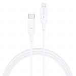 Nabíjací kábel, USB-C - Lightning, 1 m, biely