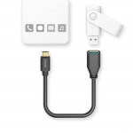 USB adaptér kábel, OTG, USB-C konektor - USB-A zásuvka, 15 cm, čierny