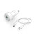 Rýchlonabíjačka do auta s nabíjacím káblom Lightning, PD, 20 W, 1 m, biela