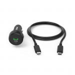 Set: rýchla USB nabíjačka do vozidla USB-C PD/QC 25 W + kábel USB C-C 1 m