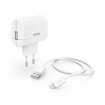 Nabíjačka s nabíjacím káblom Lightning, 12 W, 1 m, biela