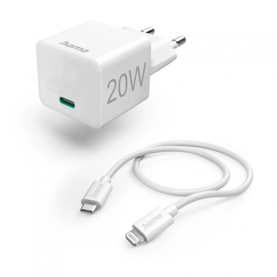 Set: rýchla USB nabíjačka USB-C PD 20 W + kábel USB-C Lightning 1 m