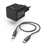 Set: rýchla USB nabíjačka USB-C PD/QC 25 W + kábel USB C-C 1,5 m