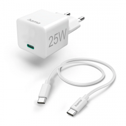 Rýchla USB nabíjačka USB-C PD/QC 25 W, kábel USB-C 1,5 m, biela