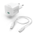 Rýchla USB nabíjačka USB-C PD/QC 25 W, kábel USB-C 1,5 m, biela