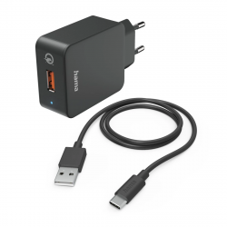 Set: rýchla USB nabíjačka QC 3.0 19,5 W + kábel USB A-C 1,5 m