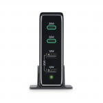 Rýchla stolná USB nabíjačka so stojančekom, 2x USB-C PD/QC, 2x USB-A, 60 W