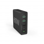 Rýchla stolná USB nabíjačka so stojančekom, 2x USB-C PD/QC, 2x USB-A, 60 W